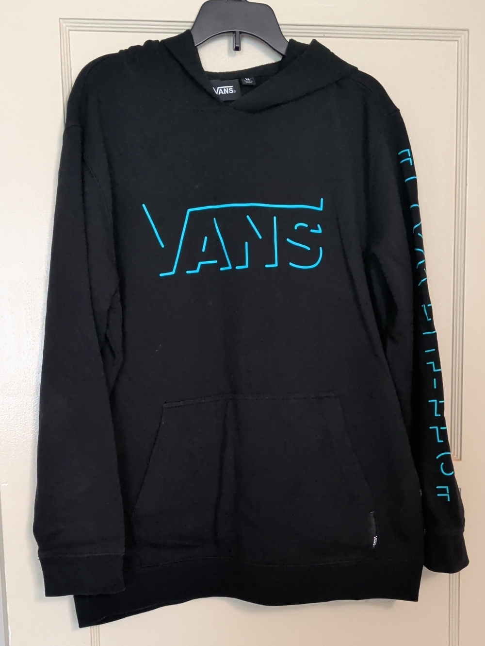 Vans Black Hoodie with Teal Graphic